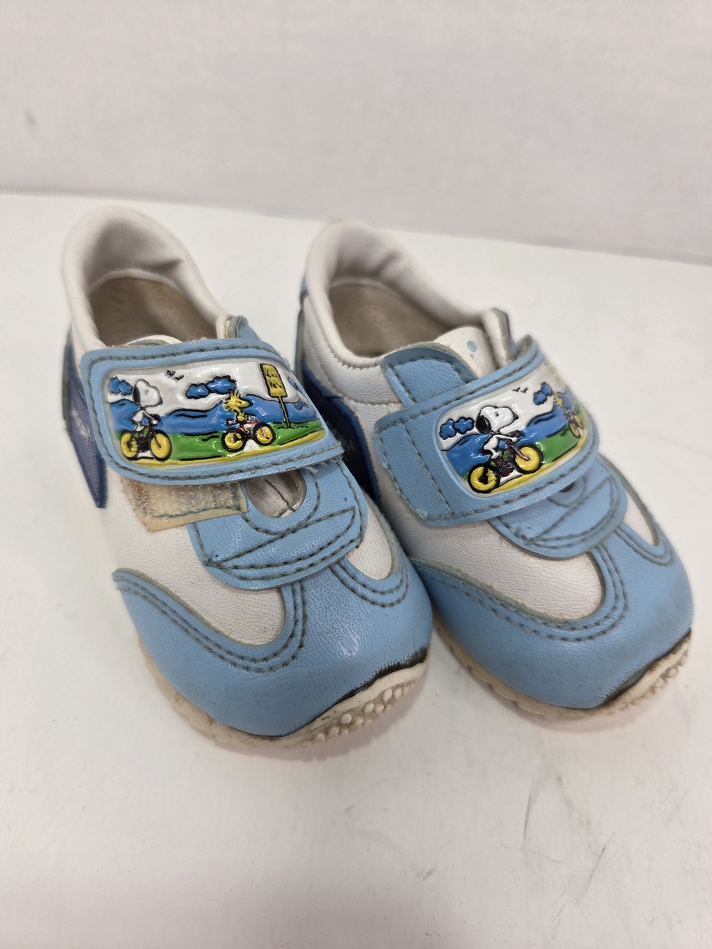 Vintage Peanuts Snoopy Toddler Shoes 1985 Blue White Size 3